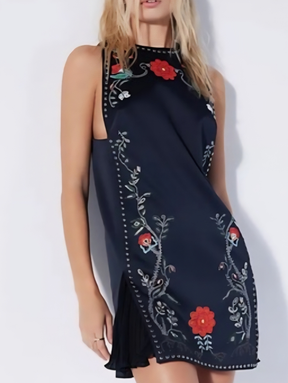 Free People Alicia Dress Limited Edition XS Black Embellished Mini Holiday Party